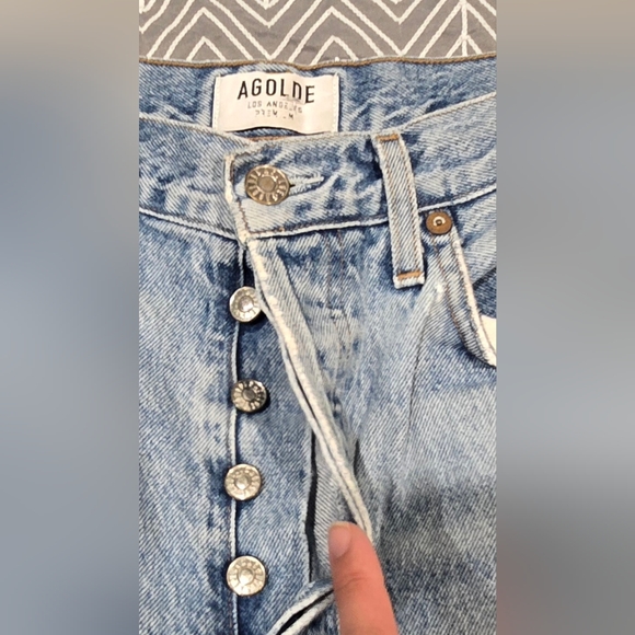 Agolde Riley High Rise Straight Leg Cropped Jeans Size 28 - Picture 5 of 8